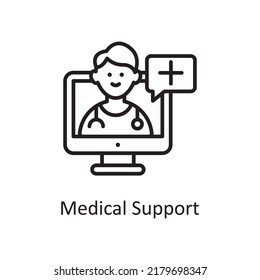 Medical Support vector outline Icon Design illustration. Medical Symbol on White background EPS 10 File