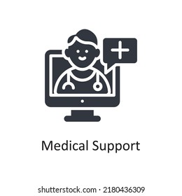 Medical Support vector Solid Icon Design illustration. Medical Symbol on White background EPS 10 File