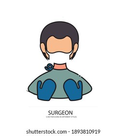 medical surgeon vector type icon