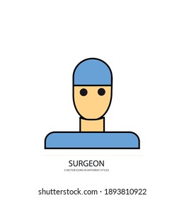 medical surgeon vector type icon