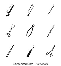 Medical surgery accessory icon set. Simple set of 9 medical surgery accessory vector icons for web isolated on white background