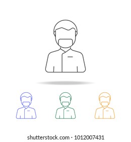 Medical surgery doctor avatar multicoloured icons. Element of profession avatar of for mobile concept and web apps. Thin line  icon for website design and development on white background