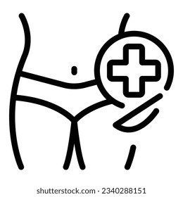 Medical surgery icon outline vector. Skin diet. Slim cellulite