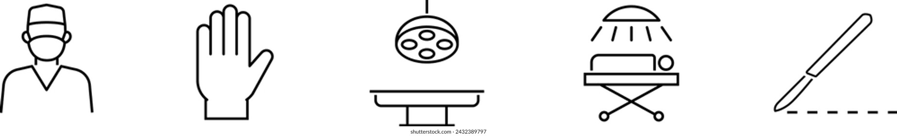 Medical and surgery simple icon set