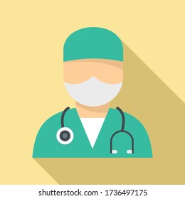 Medical surgical doctor icon. Flat illustration of medical surgical doctor vector icon for web design