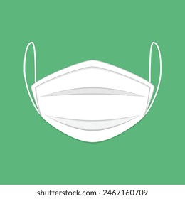 Mascarilla facial médica o quirúrgica en estilo plano. Máscara facial de medicina protectora aislada en el fondo. Respirar Máscaras Respiratorias. Protección antivirus, concepto de atención sanitaria. 