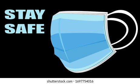 Medical or Surgical Face Mask. Virus Protection. Breathing Respirator Mask. Health Care and stay safe Concept. Vector Illustration