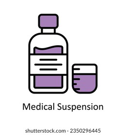 Medical Suspension Filled Outline Icon Design illustration. Pharmacy Symbol on White background EPS 10 File