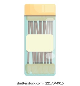Medical swab icon cartoon vector. Ear stick. Sterile eco pick