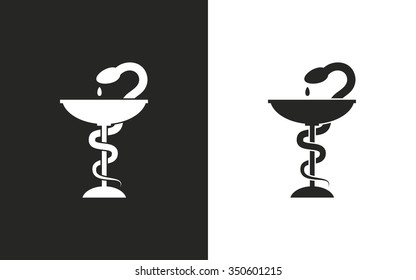 Medical symbol  -  black and white icons. Vector illustration