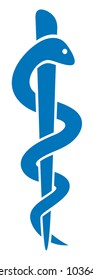 Medical Symbol Caduceus Snake With Stick 