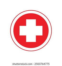 Medical symbol circle with a cross in the center