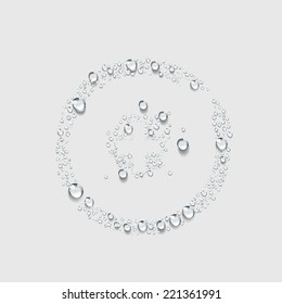 Medical Symbol, circle sign icon ,Transparent water drop vector ,ink water brush ring circle, flame copy space, healthy and hospital