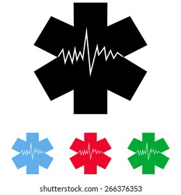 Medical symbol of the Emergency - Star of Life - icon isolated