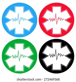 Medical symbol of the Emergency - Star of Life - icon isolated 