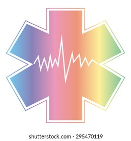  Medical symbol of the Emergency - Star of Life - icon isolated