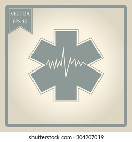  Medical symbol of the Emergency - Star of Life - icon isolated