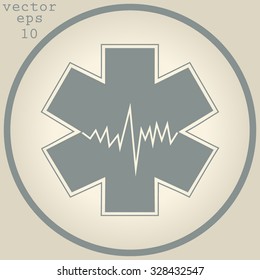 Medical symbol of the Emergency - Star of Life - icon isolated