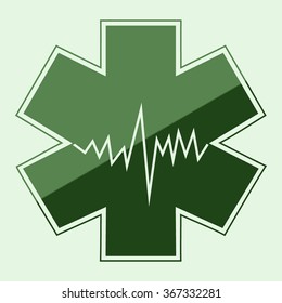 Medical symbol of the Emergency - Star of Life - icon isolated