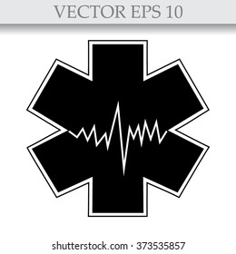 Medical symbol of the Emergency - Star of Life - icon isolated