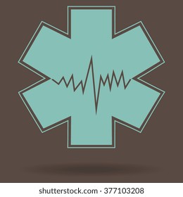 Medical symbol of the Emergency - Star of Life - icon isolated