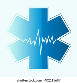 Medical symbol of the Emergency - Star of Life - icon isolated