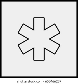 Medical Symbol Of The Emergency - Star Of Life. Line Icon.