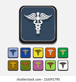 Medical symbol: esculap. Vector format.