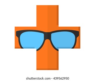 medical symbol glasses optic image vector icon logo 