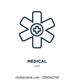 Medical Symbol Icon From Alert Collection. Thin Linear Medical Symbol, Medical, Health Outline Icon Isolated On White Background. Line Vector Medical Symbol Sign, Symbol For Web And Mobile