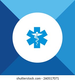 Medical Symbol Icon On Blue Background. Eps-10.