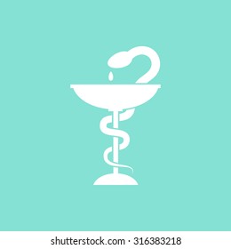 Medical symbol  icon  on green background. Vector illustration.