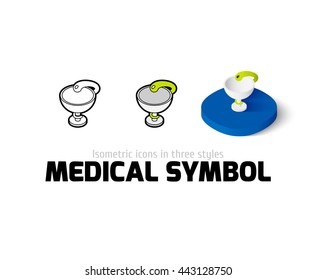 Medical symbol icon, vector symbol in flat, outline and isometric style