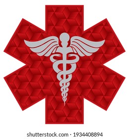 Medical Symbol Icon Vector Illustration. Caduceus Medical Health Care Symbol Isolated On White Background
