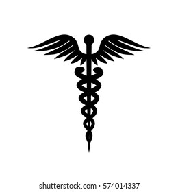 Medical symbol. Isolated on white background. Vector silhouette illustration.