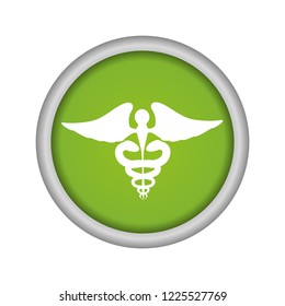 medical symbol with needle and wings