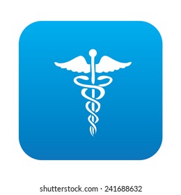 Medical symbol on blue button,clean vector