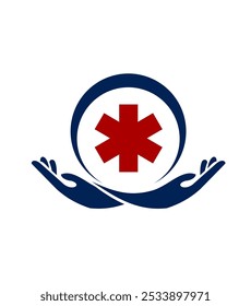 símbolo médico en el fondo blanco, Imagen paramédica del Vector del logotipo de Emt