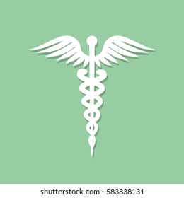 Medical symbol. Paper cutout. Vector illustration.