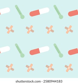  Medical Symbol or pharmacy elements Seamless Pattern.