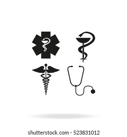 Medical symbol set.