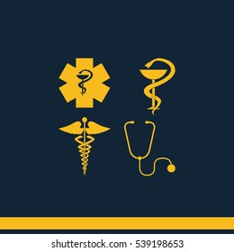 Medical symbol set.