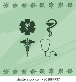 Medical symbol set.