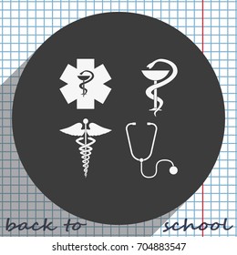 Medical symbol set.