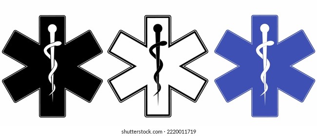 medical symbol set isolated on white background