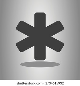 Medical symbol simple icon vector with shadow. Flat design 
