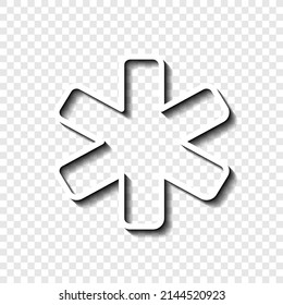 Medical symbol simple icon vector. Flat desing. White with shadow on transparent grid.ai
