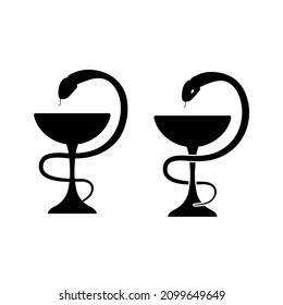 The medical symbol is a snake with a bowl
