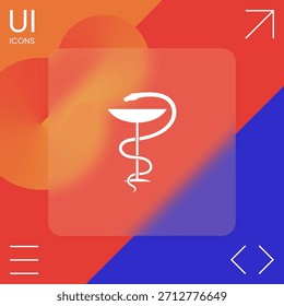 Medical symbol medical snake and cup, elements for your design