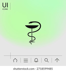 Medical symbol medical snake and cup, elements for your design